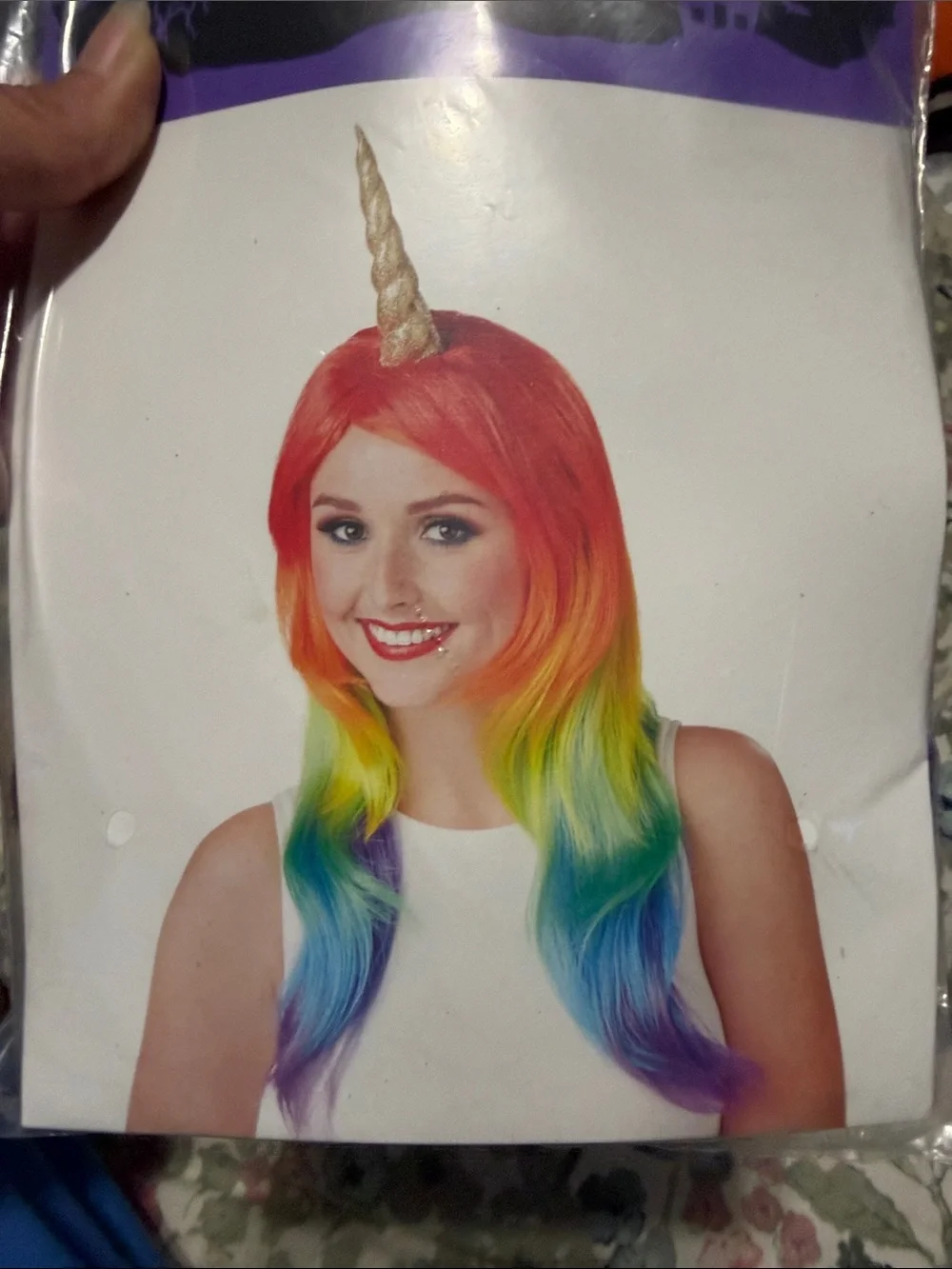 Halloween Rainbow Unicorn Wig - Multicolor